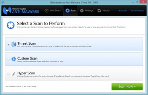 Malwarebytes Scan Options